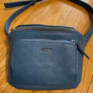 Dion Blue Leather Crossbody Bag